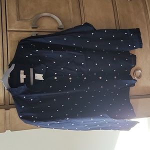 NWT Loft XXL navy blue with white hearts